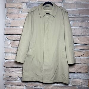 Oleg Cassini Men's All Weather Trench Coat Size 40R Beige Thermolite Insulated